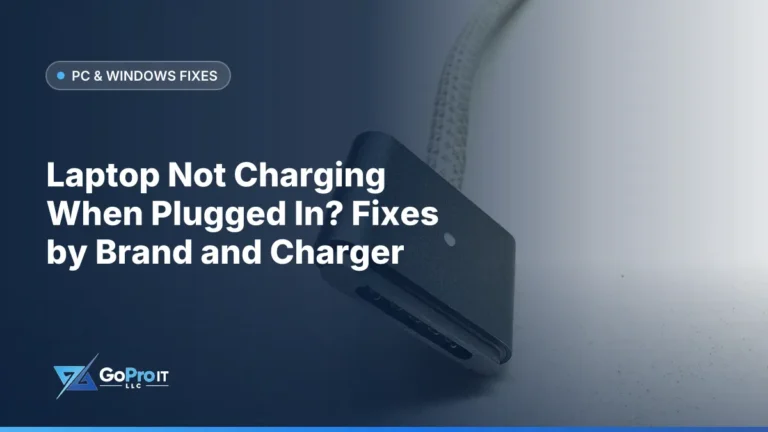 Close-up of a magnetic laptop charging connector on a braided cable
